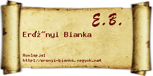 Erényi Bianka névjegykártya
